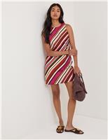 Cotton Rich Striped Mini Shift Dress
