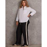 Live Unlimited London Side Stripe Wide Leg Trousers Black Mix