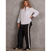 Live Unlimited London Side Stripe Wide Leg Trousers Black Mix