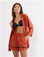 Linen Rich High Waisted Shorts