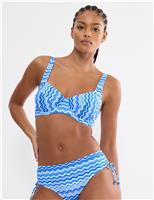 Printed Wired V-Neck Bikini Top (B-F)