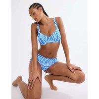 Triumph Zig Zag Ruched Bikini Bottoms Light Blue