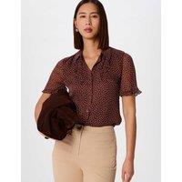 Whistles Polka Dot Collared Shirt Brown Mix