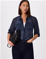 Whistles Checked Collared Shirt Navy Mix
