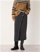 Denim Midi Wrap Skirt