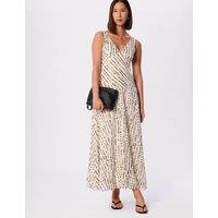 Whistles Printed V-Neck Maxi Skater Dress White Mix