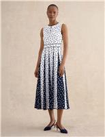 HOBBS Floral Midi Skater Dress Blue Mix