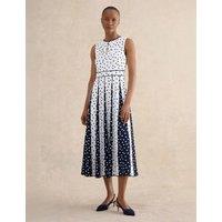 HOBBS Floral Midi Skater Dress Ivory Mix