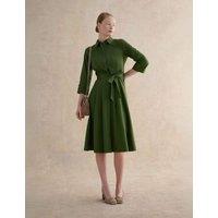 HOBBS Cotton Rich Midi Skater Dress Green