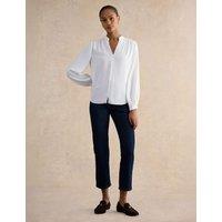 HOBBS V-Neck Blouse Cream