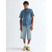 Wrangler Western Short Sleeve Denim Shirt Blue