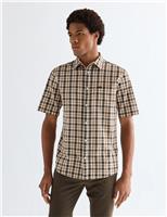 Wrangler Regular Fit Pure Cotton Short Sleeve Shirt Blue Mix