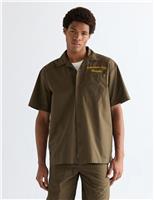 Wrangler Pure Cotton Short Sleeve Utility Shirt Khaki