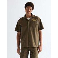 Wrangler Pure Cotton Short Sleeve Utility Shirt Khaki