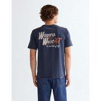 Wrangler Pure Cotton Back Graphic T-Shirt Navy