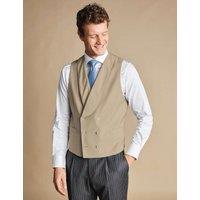 Charles Tyrwhitt Pure Wool Double Breasted Waistcoat Sand