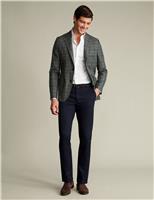 Slim Fit Wool Blend Prince of Wales Check Jacket