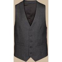 Charles Tyrwhitt Regular Fit Pure Wool Textured Waistcoat Charcoal