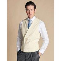 Charles Tyrwhitt Pure Wool Double Breasted Waistcoat Cream
