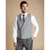 Charles Tyrwhitt Pure Wool Double Breasted Waistcoat Light Grey