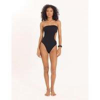 4th & Reckless Shara Textured Cut Out Bandeau Swimsuit Black