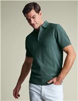 Pure Cotton Textured Knitted Polo Shirt