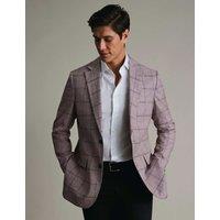 Charles Tyrwhitt Slim Fit Wool Blend Check Suit Jacket Burgundy Mix
