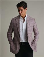 Slim Fit Wool Blend Check Suit Jacket