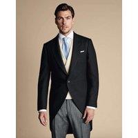Charles Tyrwhitt Slim Fit Herringbone Morning Suit Tailcoat Black
