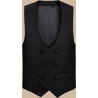 Charles Tyrwhitt Pure Wool Double Breasted Tuxedo Waistcoat Black