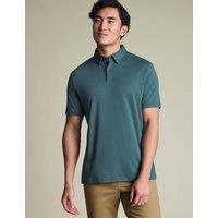 Charles Tyrwhitt Pure Cotton Polo Shirt Teal Green