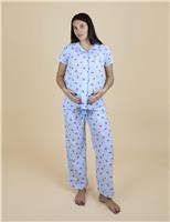 Pure Cotton Cherry Maternity Pyjama Set