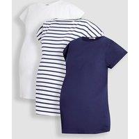 JoJo Maman Bb 3 Pack Maternity Pure Cotton T-Shirts Multi