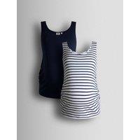 JoJo Maman Bb Maternity 2 Pack Vests Navy Mix