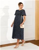 Maternity Chiffon Polka Dot Midi Dress