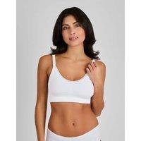 JoJo Maman Bb Lace Trim Seamless Maternity Nursing Bra White