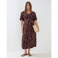 JoJo Maman Bb Maternity Spot Print Midi Dress Brown