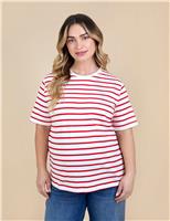 Maternity Pure Cotton Striped T-Shirt