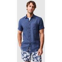 Rodd & Gunn Palm Beach Slim Fit Pure Linen Shirt Dark Blue