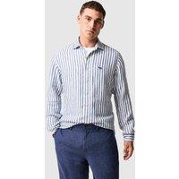 Rodd & Gunn Slim Fit Pure Linen Striped Shirt Navy