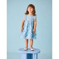 JoJo Maman Bb Floral Tulle Dress (6 Mths-9 Yrs) Bright Blue