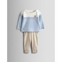 JoJo Maman Bb 2 Piece Cotton Rich Bear Outfit (0-24 Mths) Cream