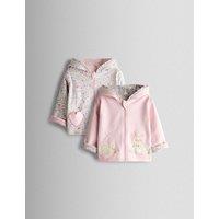 JoJo Maman Bb Pure Cotton Reversible Floral Bunny Hoodie (6 Mths - 7 Yrs) Light Pink