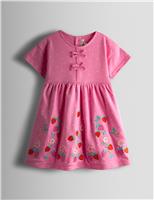 JoJo Maman Bb Strawberry Applique Bow Dress (6 Mths-7 Yrs) Pink