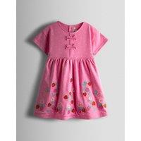 JoJo Maman Bb Strawberry Applique Bow Dress (6 Mths-7 Yrs) Pink
