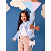 JoJo Maman Bb Pure Cotton Daisy Cardigan (6 Mths-9 Yrs) Mid Blue