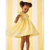 JoJo Maman Bb Cotton Rich Easter Applique Tulle Party Dress (6 Mths-7 Yrs) Yellow
