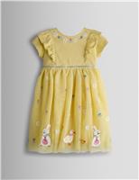 Cotton Rich Easter Applique Tulle Party Dress (6 Months-7 Years)