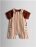 2 Piece Pure Cotton Dungarees & T-Shirt Set (0-18 Mths)