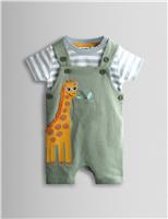 2 Piece Pure Cotton Dungarees & T-Shirt Set